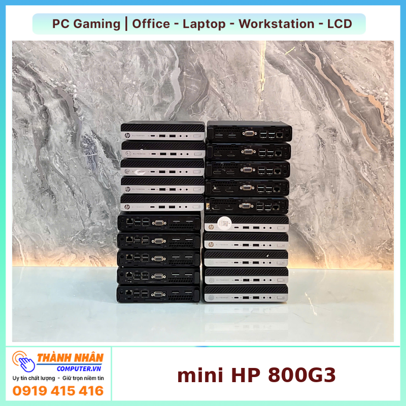 Máy bộ mini HP EliteDesk 800 G3 Core i3/i5 Gen 7 RAM 8GB SSD 256GB QSD