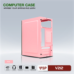 Case Máy Tính Chính Hãng VSP V211 & V212 Đen Trắng Hồng Xanh (Chuẩn mATX) New FullBox