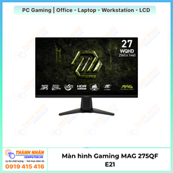 Màn Hình Gaming MSI MAG 275QF E21 (27.0 inch | 2K | Rapid IPS | 210Hz | 0.5ms) New