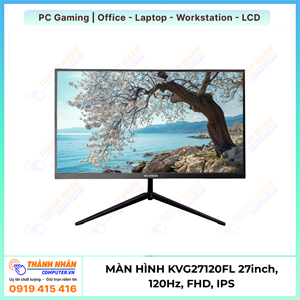 Màn hình KV-Vision KVG27120FL - Đen/Trắng | 27inch, 120Hz, FHD, IPS, Phẳng