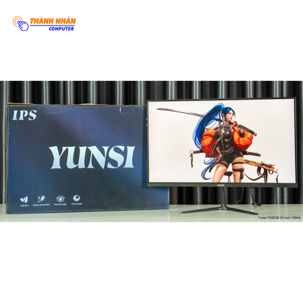 Màn hình YUNSI Y240Q8 CONG đen (24 inch, FHD, 100Hz, 1ms)