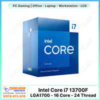 CPU Intel Core i7 13700F (Intel LGA1700 - 16 Core - 24 Thread - Base 2.1Ghz - Turbo 5.2Ghz - Cache 30MB - No iGPU)
