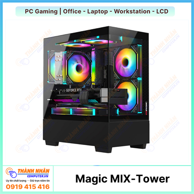 Case MAGIC MIX TOWER - MATX (Trắng/Đen)
