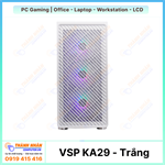 CASE GAMING VSP KA29 - Đen/Trắng - (Kèm 4 fan LED)
