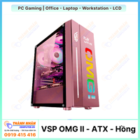 Case Gaming VSP OMG-II ATX Pink (Màu Hồng) - Sẵn LED RGB Mặt Trước