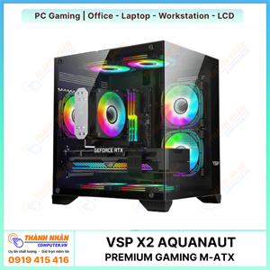 Case VSP X2 AQUANAUT PREMIUM GAMING M-ATX (Trắng/Đen)