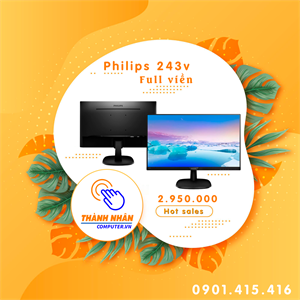 Màn Hình Philips 23.8" 243V (1920x1080/IPS/60Hz/5ms) New 100%