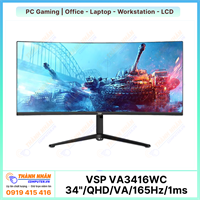 Màn hình cong Ultrawide Gaming  VSP VA3416WC 34"/QHD/VA/165Hz/1ms