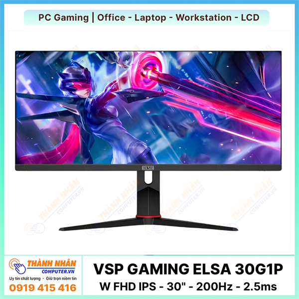 Màn Hình Cong VSP Ultrawide Gaming Elsa - 30G1P (IPS - W FHD - 30" - 200Hz - 2.5ms)