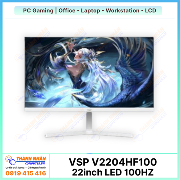 Màn hình VSP V2204HF100 21.5 inch FHD VA 100Hz 2ms (Đen/Trắng)