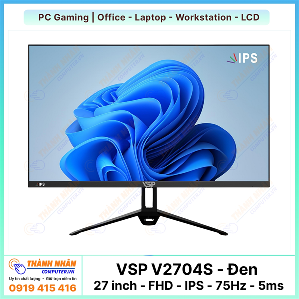 Màn hình VSP V2704S (27 inch - IPS - FHD - 75Hz - 5ms - FreeSync) - Đen