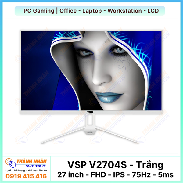 Màn hình VSP V2704S (27 inch - IPS - FHD - 75Hz - 5ms - FreeSync) - Trắng