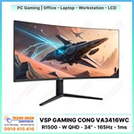 Màn Hình Cong Ultrawide Gaming VSP - VA3416WC (R1500 - W QHD - 34" - 165Hz - 1ms)