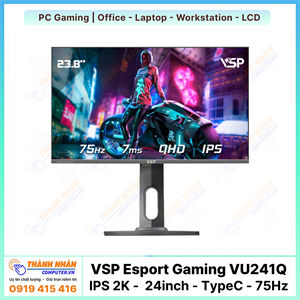 Màn hình VSP Esport Gaming - VU241Q (IPS 2K 24inch - TypeC - 75Hz - 7ms)