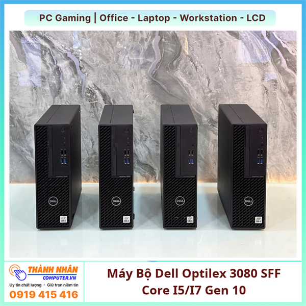 Máy Bộ Dell Optilex 3080 SFF Core I3 10100 Ram 8GB/16GB/32GB NVME 256/512GB/1TB 