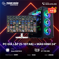 PC Chuyên Giả Lập (5-10Tab) Case 4 Fan Led 10 - Xeon E2676V3 - Ram 16Gb D3 - SSD 256GB - Vga GT 730 2GB (Like New)