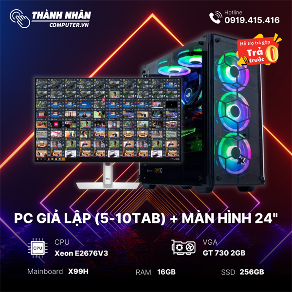 PC Chuyên Giả Lập (5-10Tab) - Xeon E2676V3 - RAM 16Gb - SSD 256Gb - GeForce GT 730 2GB (Like New)