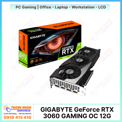 Card màn hình GIGABYTE GeForce RTX 3060 GAMING OC 12G (LHR) (GV-N3060GAMING-OC-12GD)