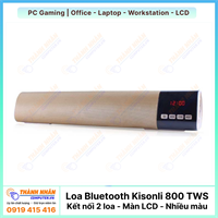 Loa Kisonli Bluetooth LED-800 TWS - Kết nối cùng lúc 2 loa - Màn LCD - Nhiều màu