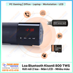 Loa Kisonli Bluetooth LED-800 TWS - Kết nối cùng lúc 2 loa - Màn LCD - Nhiều màu