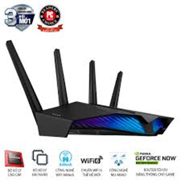 ASUS TUF Gaming AX3000 (Gaming Router) Wifi AX3000 2 băng tần, Wifi 6 (802.11ax), AiMesh WIFI Mesh, MU-MIMO, AiProtection, USB 3.1