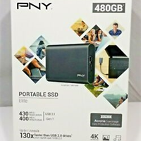 PNY Elite 480GB USB 3.0 Portable Solid State Drive (SSD) - (PSD1CS1050-480-FFS)