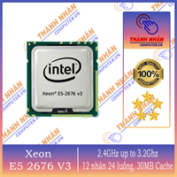 CPU Intel Xeon E5 2676V3 (2.4GHz Turbo Up To 3.2GHz, 12 nhân 24 luồng, 30MB Cache, LGA 2011-3) Mới 