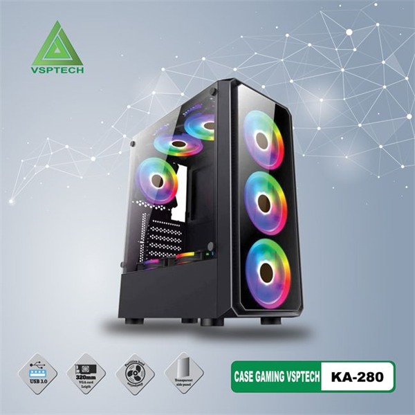 Thùng máy Case VSPTECH Gaming Helios KA-280 (No Fan) New FullBox