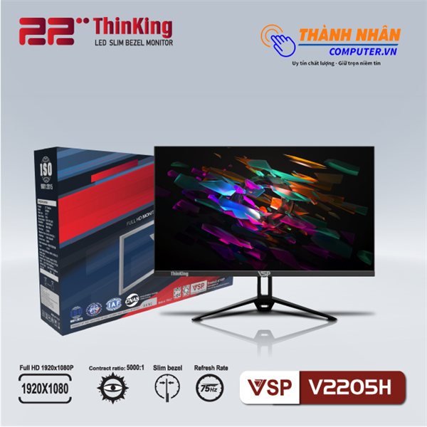 Màn hình LED monitor VSP 22inch V2205H - Trắng/Đen