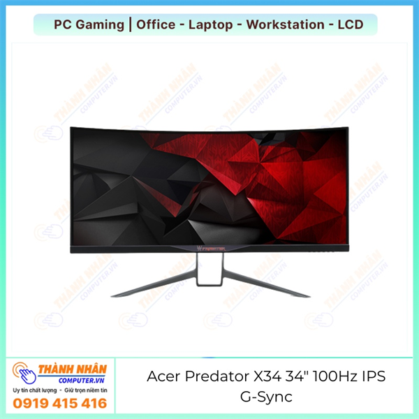 Màn hình Gaming Acer Predator X34 34" 100Hz IPS G Sync 4ms Like new