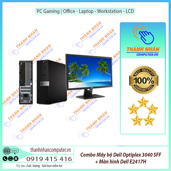 Combo Đen Cá Tính - Pc bộ Dell Optiplex 3040 SFF & LCD Dell E2417H - Mạnh mẽ & sang trọng