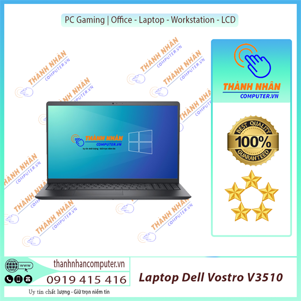 Laptop DELL VOSTRO V3510-V5I3305W I3(1115G4)/ 8G/ SSD 256GB/ 15,6” FHD/ Win 11/ Đen New 100% FullBox