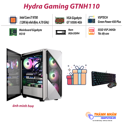 Máy bộ Hydra Gaming GTNH310 Intel thế hệ 9 Ram 8Gb SSD 240Gb GTX 1050TI New 100% Bảo hành 36 tháng
