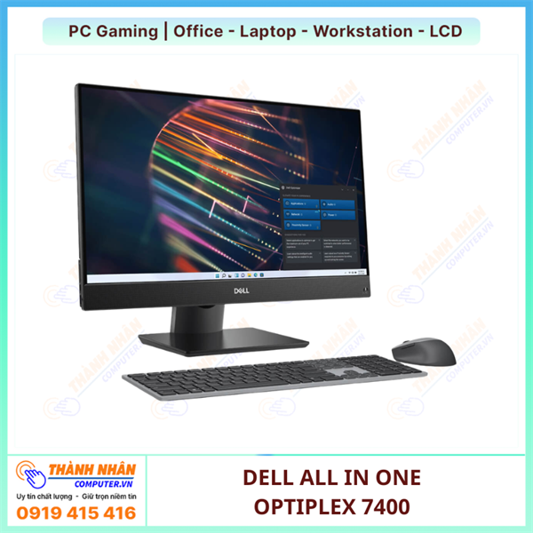 Dell OptiPlex All in One 7400 Intel thế hệ 12 16GB RAM 512GB SSD Vga Rời AMD M6100 LCD  23.8 inch FHD