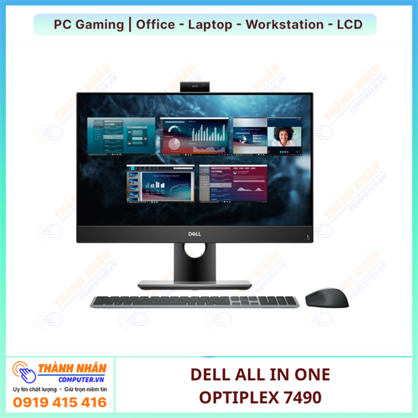 PC Dell OptiPlex All in One 7490 Thế Hệ 10 16GB RAM 512GB SSD GTX1650TI 23.8 inch FHD/WL+BT [QSD]