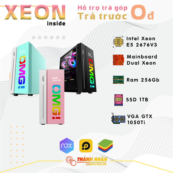 PC Gaming Dual Xeon Treo Giả Lập (VGA GTX 1050Ti- Intel Dual  Xeon E5 2676V3 - Ram 128/256GB  - SSD 1TB) Like New