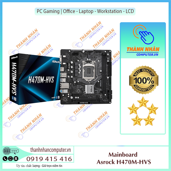 Mainboard Asrock H470M-HVS (LGA 1200 - m-ATX Form Factor - DDR4) New Fullbox