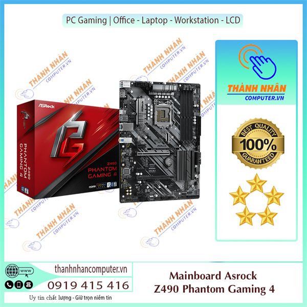 Mainboard Asrock Z490 Phantom Gaming 4 (Z490 Phantom Gaming 4) New Fullbox