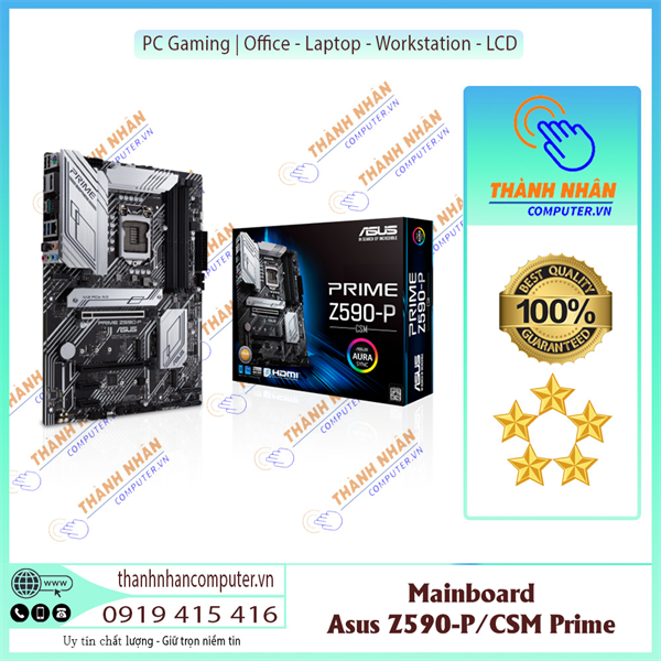 Mainboard Asus PRIME Z590-P/CSM (Intel Z590, LGA1200, ATX, 4 khe RAM DDR4) New Fullbox