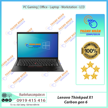 Laptop Lenovo ThinkPad X1 Carbon Gen 6 - Intel Core i5 8350 Ram 16gb SSD 256gb FHD New 98%