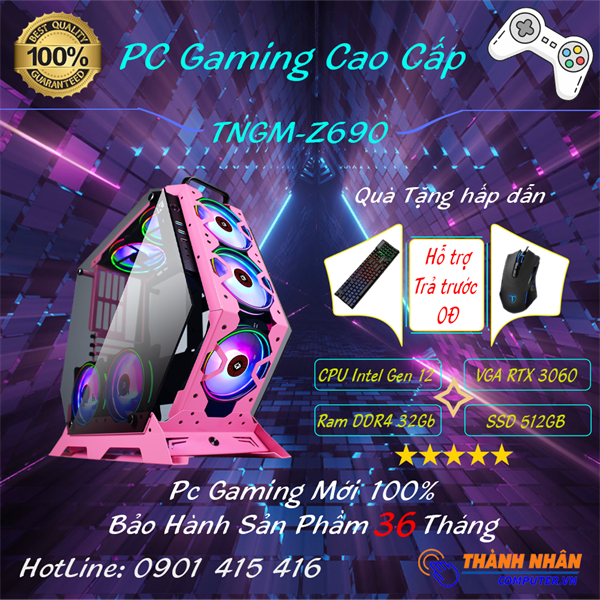 Máy Gaming Cao Cấp TNGM_Z390-Z490-Z590-Z690  Intel Core I9 Serial  Ram 32Gb SSD NVME 256Gb + HDD 1TB  RTX 3060 New 100% Bảo hành 36 tháng