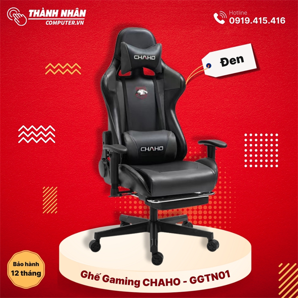 Ghế Gaming CHAHO GGTN01 - Có Gác Chân - Da PU Cao Cấp - BH 12 tháng