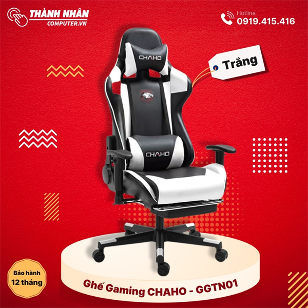 Ghế Gaming CHAHO GGTN01 - Có Gác Chân - Da PU Cao Cấp - BH 12 tháng