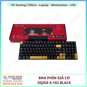 Bàn Phím Giả Cơ OIJIGE K-102 Black –  Phong Cách Hiện Đại (Bảo hành 12 tháng)