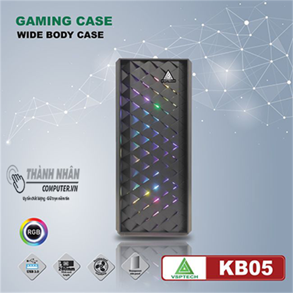 Case Gaming VSP KB05 Kính Cường Lực New 100%