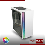 Case máy tính V3-601P Hồng - Trắng Có Sẵn LED RGB New 100%