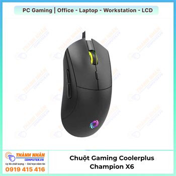 Chuột Gaming Coolerplus Champion X6 LED RGB Lightsync New