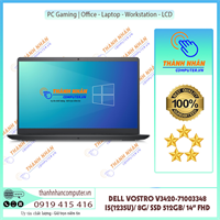 Laptop Dell Vostro 3420 71003348 I5 (1235U)/ 8G/ SSD 512GB/ 14” FHD/ Win 11 + Office home/ Titan Grey, nhựa