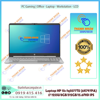Laptop HP 15s fq5077TU i7 1255U/8GB/512GB/15.6FHD IPS /Win11/Nhựa Bạc/ (6K797PA)