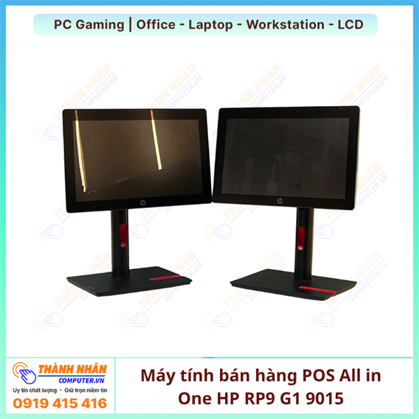 HP RP9 G1 9015 – Máy tính bán hàng POS All in One Core i3/i5/i7 Gen6 8GB 256GB Màn 15.6 Cảm ứng 